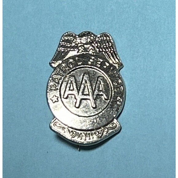 AAA Patrol Service Mini Badge Lapel Pin -signed Leavens - Picture 1 of 2